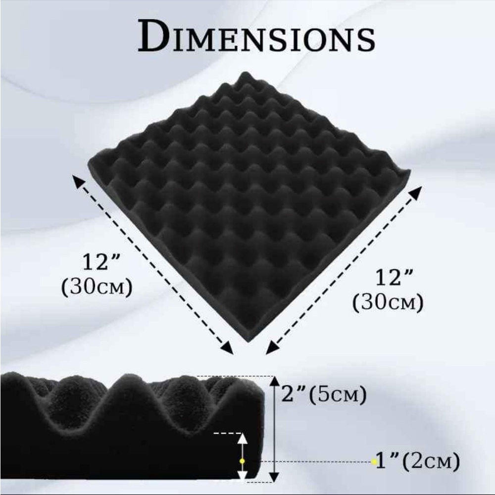 12 Pack Pyramid Sound Proof Foam Panels